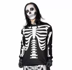 Kreepsville Men's Ribcage Skeleton Bones Sweater