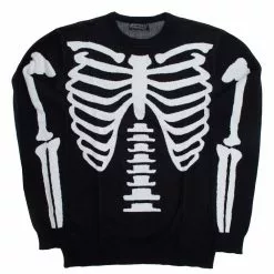 Kreepsville Men's Ribcage Skeleton Bones Sweater