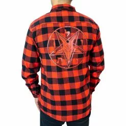 Kreepsville 666 Satanic Circle Red Flannel Shirt Men's