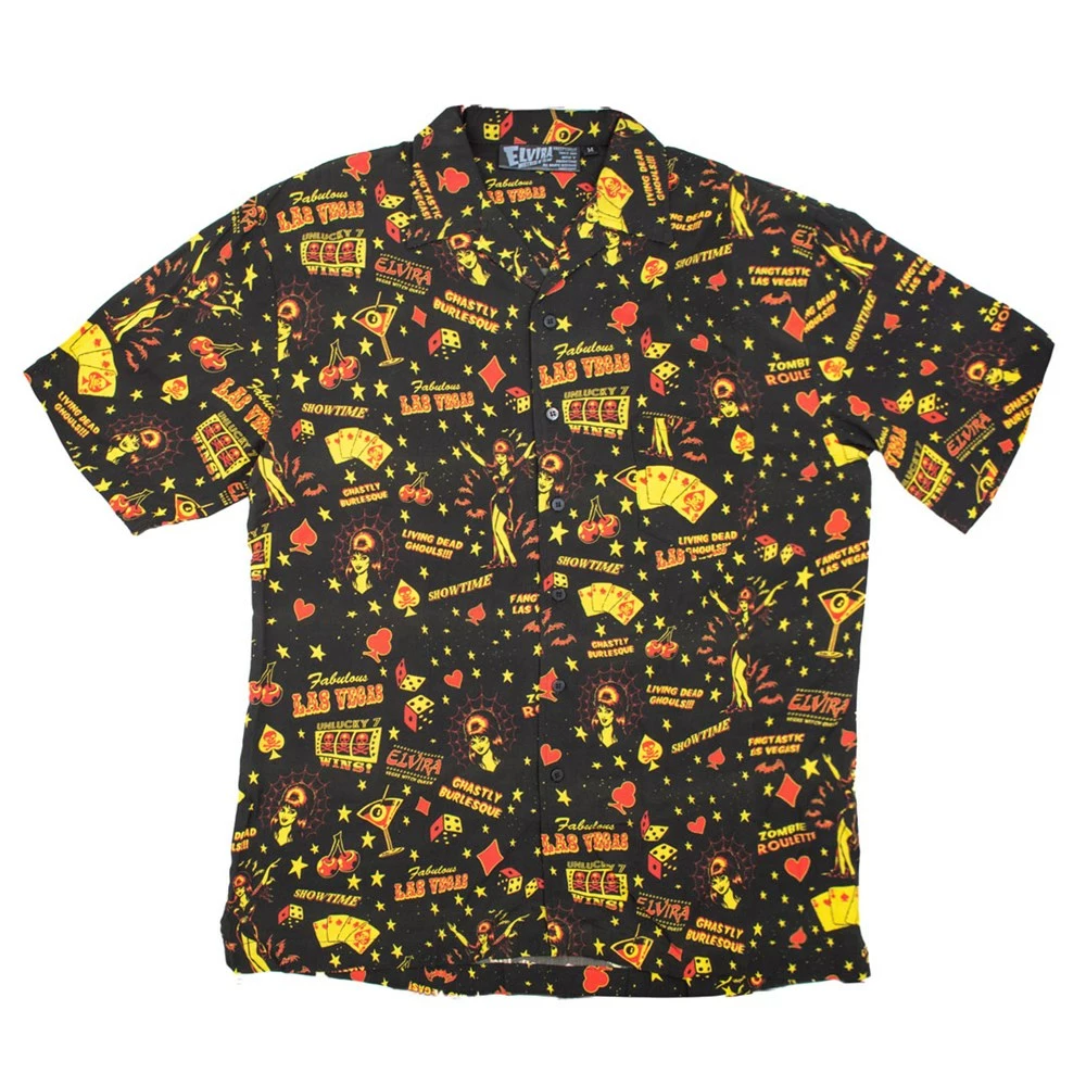 Men's Elvira Vegas Repeat Red Sub Shirt 3 Men's Elvira Vegas Repeat Red Sub Shirt