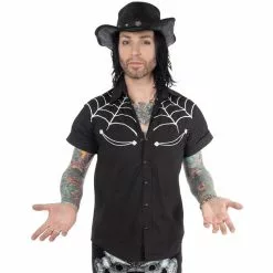 Kreepsville Spiderweb White Western Shirt Men's