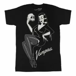 Vampira Jumbo Skull Pin-up T-shirt