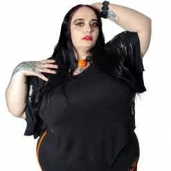 Kreepsville Women's Flying Bats Scalloped Top