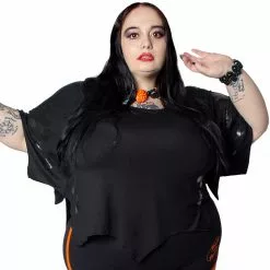 Kreepsville Women's Flying Bats Scalloped Top