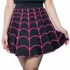 Kreepsville Spiderweb Pink Skater Skirt Women's 2 Kreepsville Spiderweb Pink Skater Skirt Women's