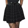 Kreepsville Women's Spiderweb Grey Skater Skirt