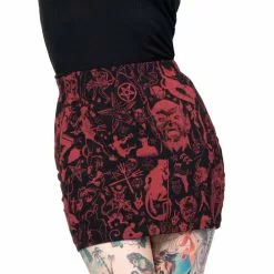 Kreepsville 666 Goathead Mini Skirt Red