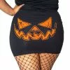 Kreepsville 666 Women's Pumpkin Trick Or Treat Mini Skirt 2 Kreepsville 666 Women's Pumpkin Trick Or Treat Mini Skirt